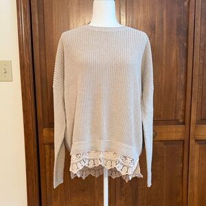 Pins & Needles Beige Sweater with Lace Detail